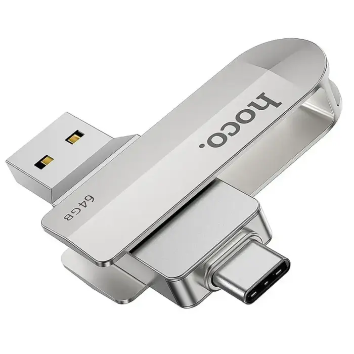 Pendrive 64GB USB 3.0 (USB A + USB C) Hoco UD10 silver