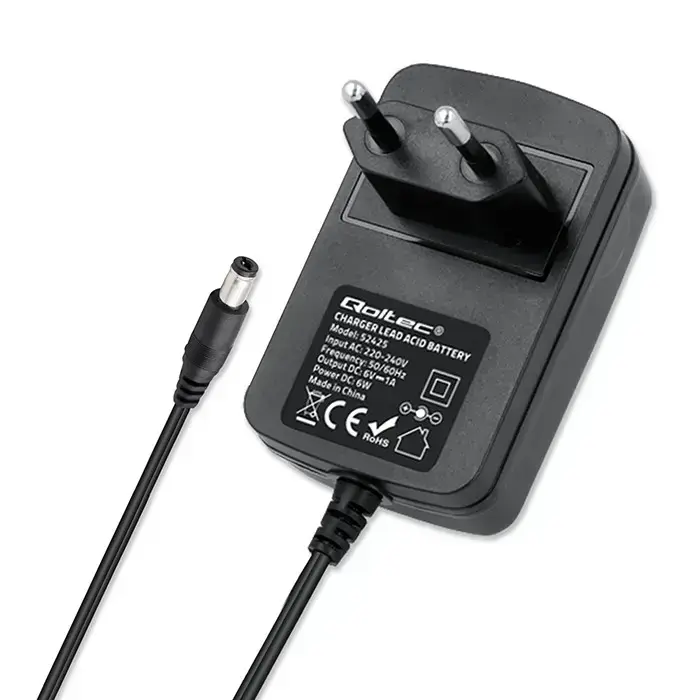 Qoltec Automatic charger for AGM GEL STD 6V battery | 1A | Rectifier with LED indicator Foto 12