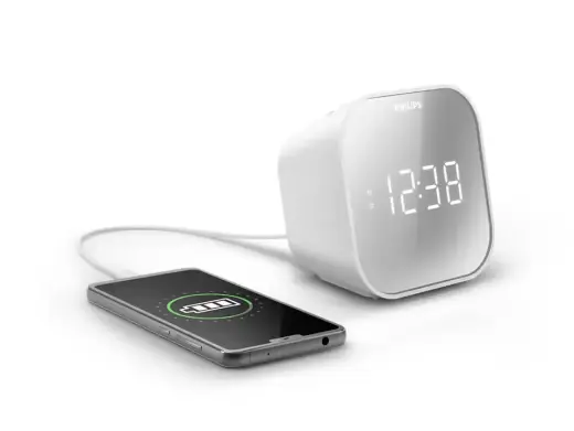 PHILIPS radio pulkstenis, balts Photo