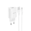 Borofone Wall charger BN1 Innovative - USB - 2,1A with USB to MicroUSB white Photo