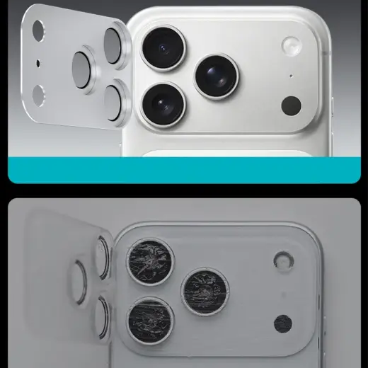 Benks Tempered glass Glass Warrior Metal Integrated Lens Protector (C069) for Iphone 17 Pro (lens 3 pieces) white Foto 7