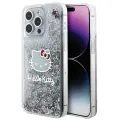 Hello Kitty Liquid Glitter Charms Kitty Head case for iPhone 15 Pro Max - silver Фото num