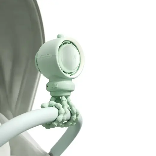 Jisulife Stroller Fan Life2S 5000mAh with Flexible Legs, Desk, Stroller, Filter - Green Фото num