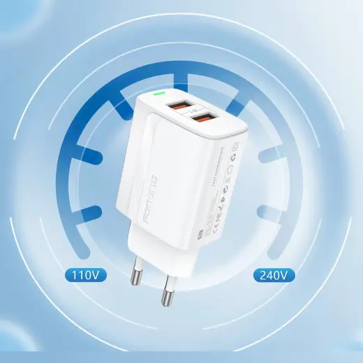 Foneng Wall charger EU63 - 2xUSB - 12W with USB to Type C cable white Foto 4