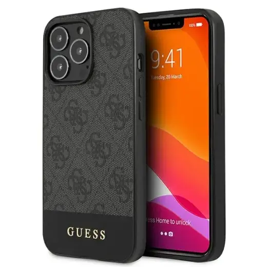 Guess GUHCP13LG4GLGR iPhone 13 Pro | 13 6,1" szary|grey hardcase 4G Stripe Collection Фото num