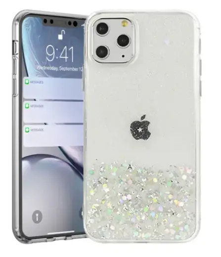 Fusion glue glitter maciņš telefonam iPhone 13 Pro caurspīdīgs