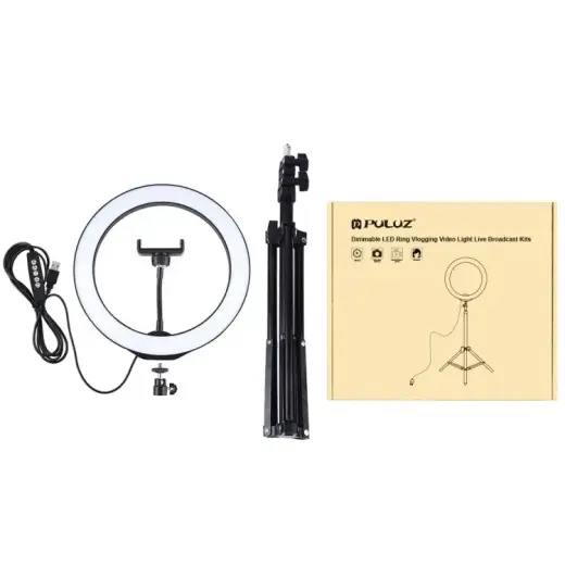 Универсальная лампа Puluz для блогов и стриминга + штатив 1.1м Фото num