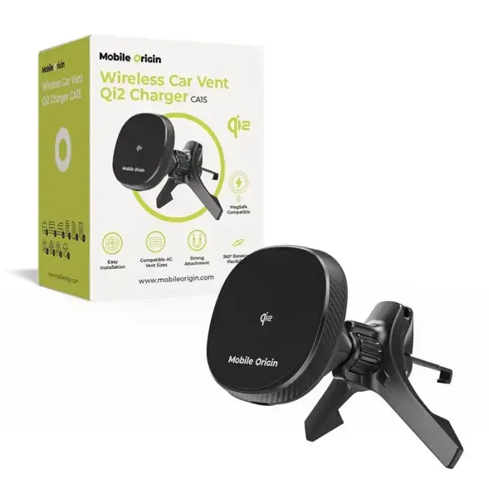 Mobile Origin Wireless Car Vent Qi2 Charger CA15
