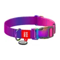 Waudog gradient nylon dog collar with QR code, purple , size XL Фото num