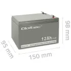 Qoltec AGM battery | 12V | 12Ah | Maintenance-free | Efficient| LongLife | for UPS, security Foto 7