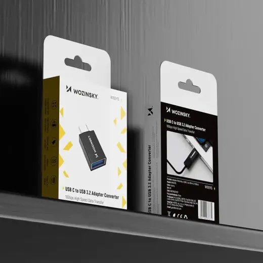 Wozinsky W10GY1S USB-C - USB-A 3.2 10Gb|s Adapter - Black Фото num