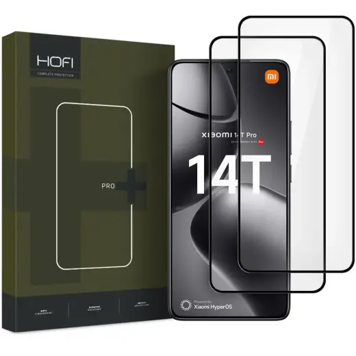 HOFI GLASS PRO+ защитное стекло для телефона Xiaomi 14T | Xiaomi 14T Pro черное 2 шт. Фото num