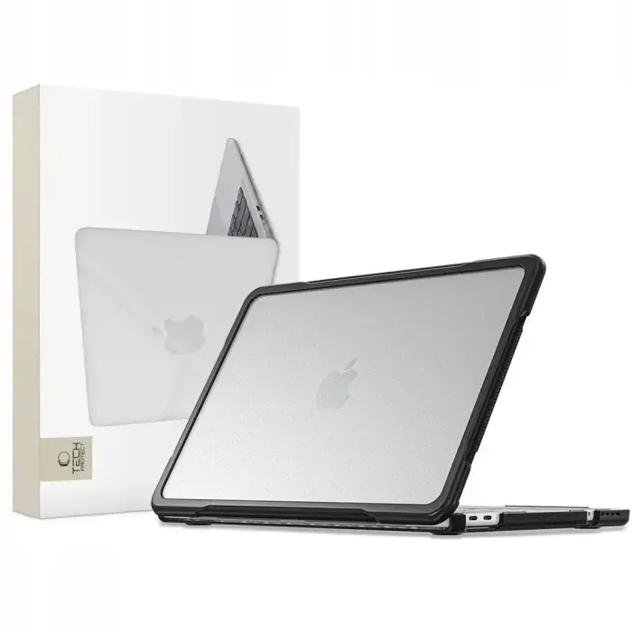 Tech-Protect Velar cietais apvalks datoram MacBook Neo 13 (2026) melns/caurspīdīgs