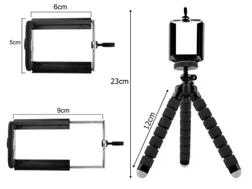 Fusion Tripod Elastīgs telefona turētāja statīvs melns Foto 2
