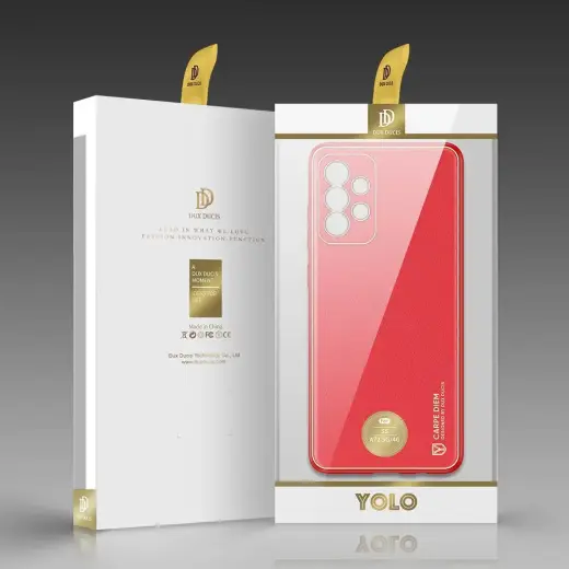 Dux Ducis Yolo elegant case made of soft TPU and PU leather for Samsung Galaxy A72 4G red Photo