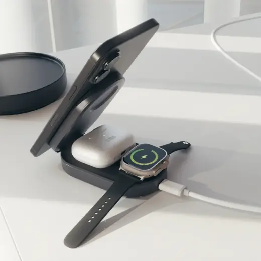 Foldable 3in1 wireless stand, QI2 and MFI Foto 10