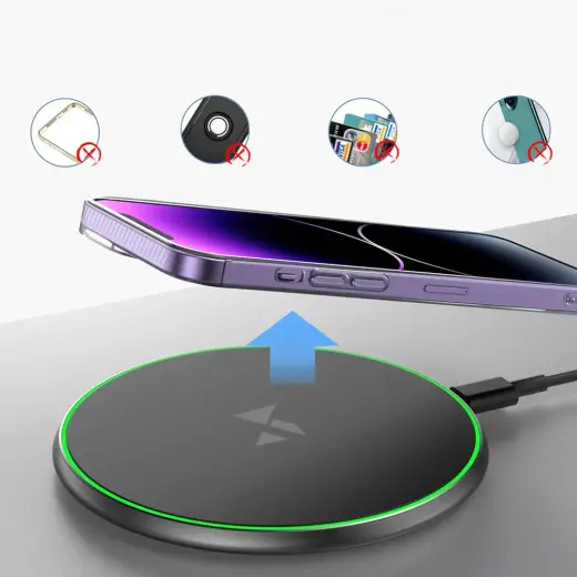 Wozinsky WLI-01Y 15W Qi Inductive Charger with USB-C Cable - Black Foto 7