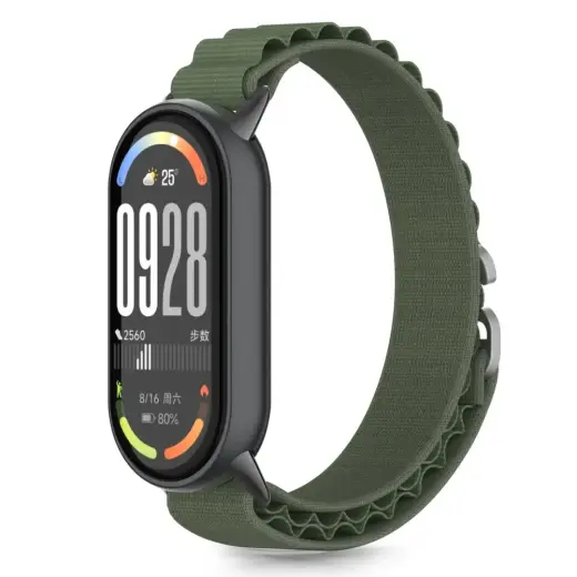 TECH-PROTECT NYLON PRO XIAOMI SMART BAND 8 | 9 | 10 | NFC ARMY GREEN