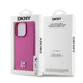 DKNY PU Leather Repeat Pattern Stack Logo MagSafe Case for iPhone 15 Pro Pink — Фото 5