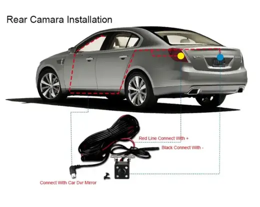 Car Dash Cam DVR-01 Mirror 5,0 inches + rear camera Foto 6