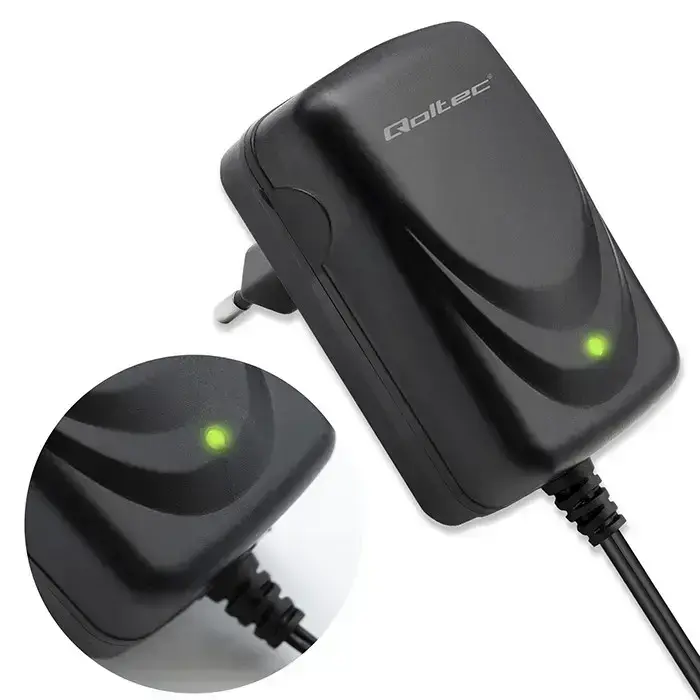 Qoltec Automatic charger for AGM GEL STD 12V battery | 1A | Rectifier with LED indicator Photo