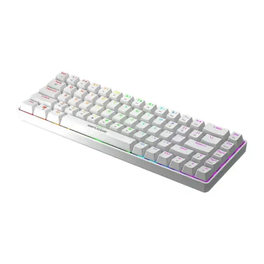 Fifine GK1W mechancial keyboard, 65% RGB (white) Photo