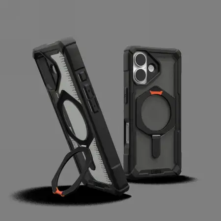 UAG Plasma XTE MagSafe case for iPhone 17 - black and orange