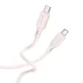 Borofone Cable BX94 Crystal color - Type C to Type C - 60W 3A 1 metre light pink Foto 1