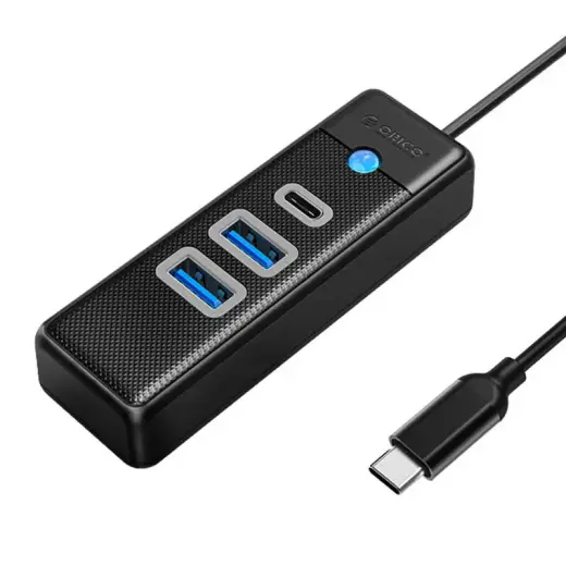 Orico Hub USB-C to 2x USB 3.0 + USB-C, 5 Gbps, 0.15m (Black) Фото num