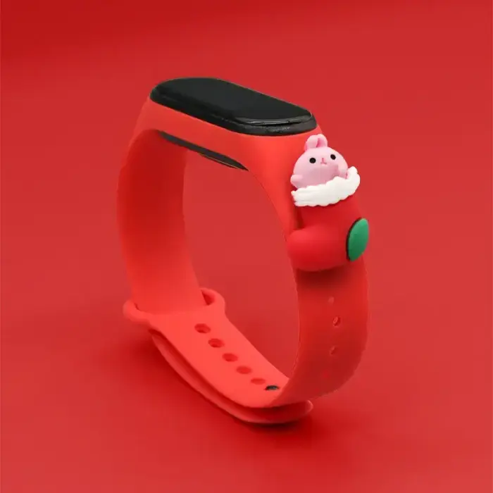 Strap Xmas for Xiaomi Mi Band 3 / 4 Christmas Silicone Strap Bracelet with Sock - Red Foto 2