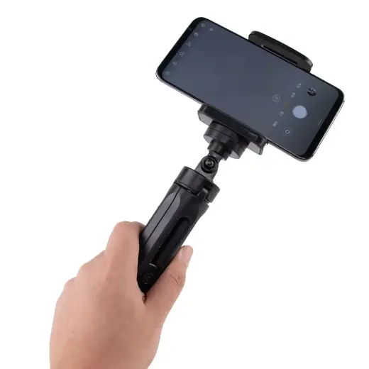 Mini statīvs ar tālruņa turētāju, selfiju nūjiņas kameras GoPro turētājs melns Foto 4