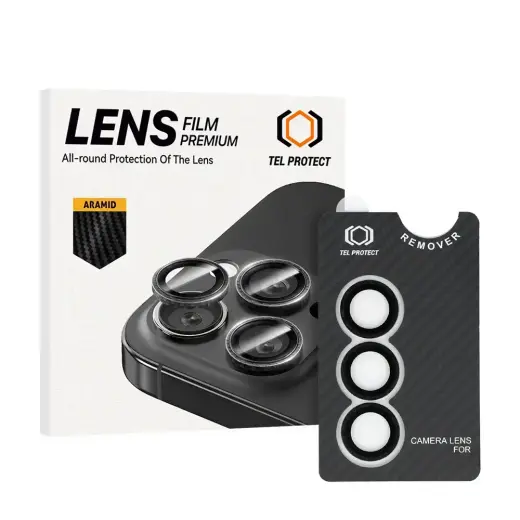 Tel Protect 3D Lens Aramid Series закаленное стекло для защиты объектива камеры Samsung Galaxy S25 (S931) с твердостью 9H и антибликовым покрытием, 3 шт. (3 шт.)