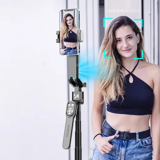 Wozinsky WST-360YS Selfie Stick with Tripod Function with 360Â° AI Auto Face Tracking Gesture Control - Black Фото num