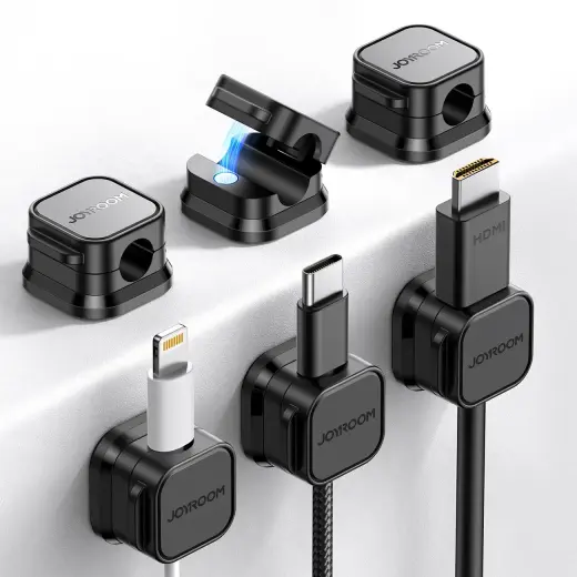 Joyroom JR-ZS368 magnetic cable organizer - black (6 pcs.) Фото num