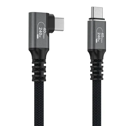Wozinsky WPS2-UY41S USB-C Thunderbolt 4 240W Angled Cable 2m - Black Foto 4