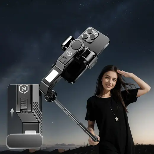 Blavec Selfie Stick Aluminium Fusion P-10 Gimbal tripod + remote control 1 metre (SSFP10G-TRB10) black Photo