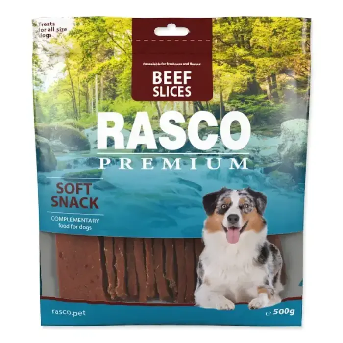 Gardums suņiem - Rasco Premium Snack slices of beef meat 500 gr