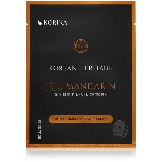 KORIKA Korean Heritage Brightening Skin Sheet Mask with Jeju Mandarin & Vitamin B Complex 25g Фото num