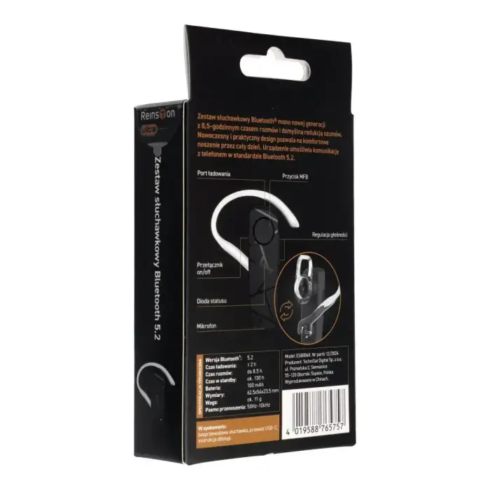 Wireless headset MONO Reinston ESB006X black Foto 3