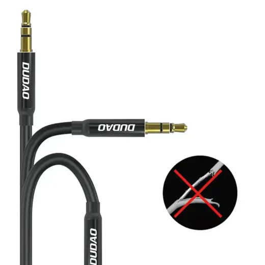 Dudao L12S AUX cable mini jack 3.5mm 1m 3-pole stereo - black Foto 6