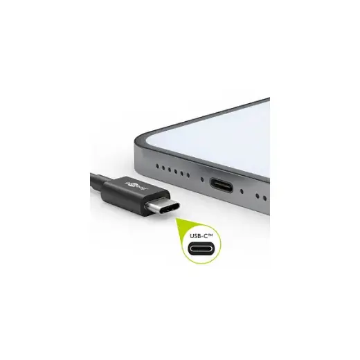 Goobay 49302 провод для передачи данных и зарядки | USB-C на USB-C | 60W | 1м | черный Фото num