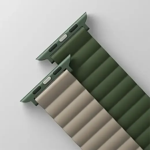 Uniq Revix Magnetic Strap for Apple Watch 42 | 44 | 45 | 49 mm - Green-Beige Foto 2