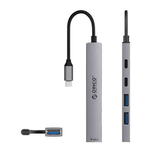 Orico YSB4-U2 USB-A|USB-C Hub Docking Station 2x USB-A 2.0 + 1x USB-A 3.0 + 1x USB-C 2.0 + 1x USB-C - Gray Фото num