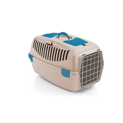 Transportēšanas būris Gulliver 3 ar metāla durvīm 61x40x38cm balta travertīna krāsā Foto 1