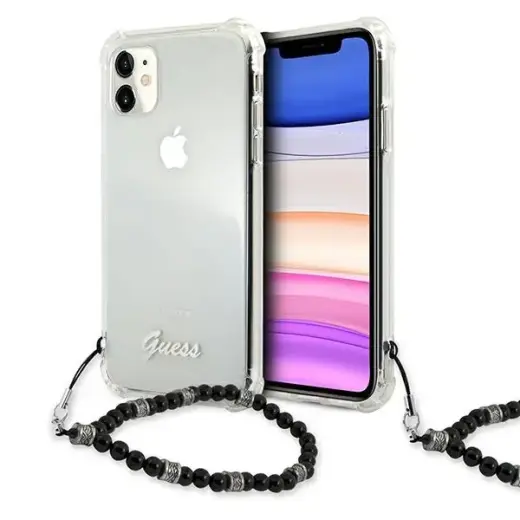 Guess GUHCN61KPSBK iPhone 11 6,1" | Xr  Transparent hardcase Black Pearl Photo