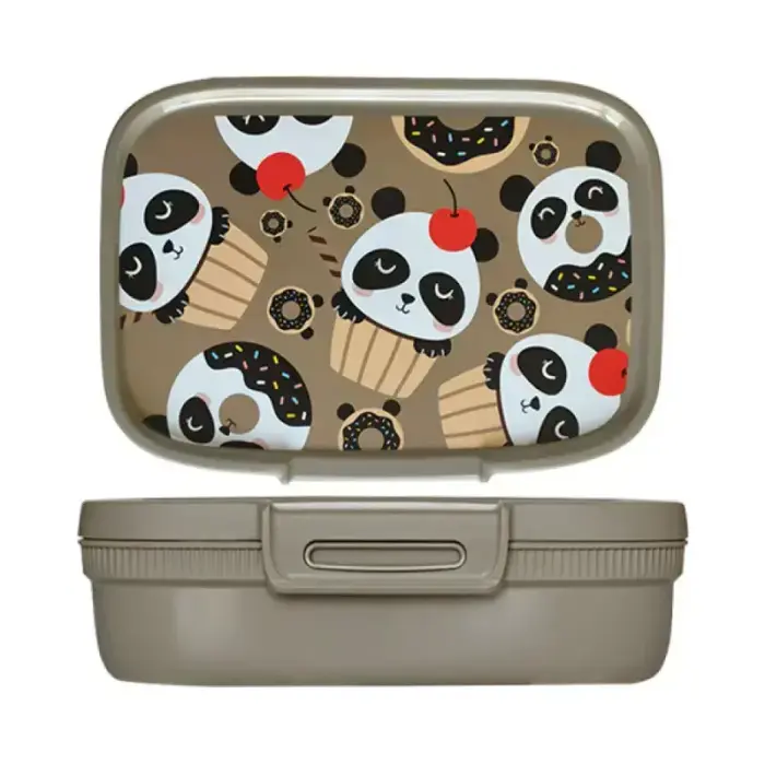 Pārtikas uzglabāšanas trauks taisnstūrveida 1,3L Snap Box brūns/kawaii