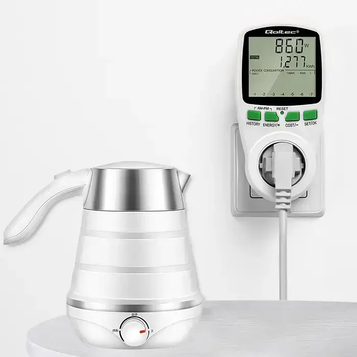 Qoltec Power meter PM0627 with history | 3680W | 16A | LCD Photo