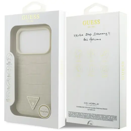 Guess Croco Triangle Logo MagSafe case for iPhone 17 Pro gold Foto 8