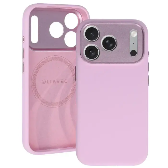 Liavec Silk Shield phone case with Metal Camera Frame for iPhone 18 Pro Max | iPhone 17 Pro Max pink