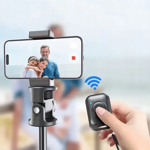 Tech-Protect L03S Bluetooth selfie stick with remote control, tripod up to 148cm and 180 head - white Photo